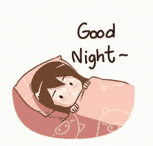 Animated Girl Turning To Say Good Night GIF
