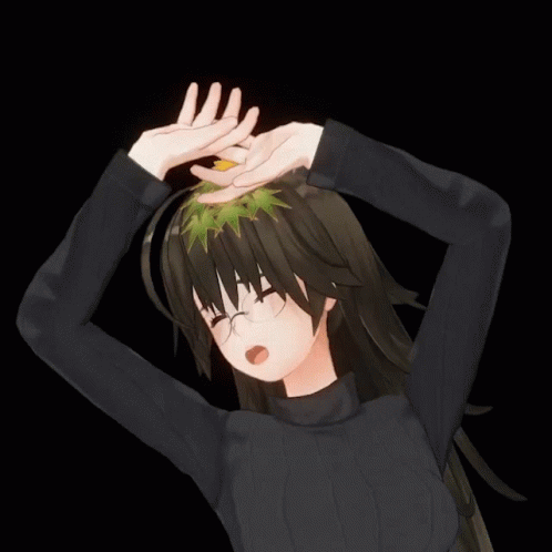 Animated Girl With Eyeglasses Disintegrate GIF