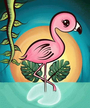 Animated Glitter Flamingo GIF