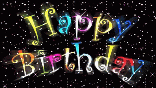 Animated Glitter Happy Birthday Card GIF