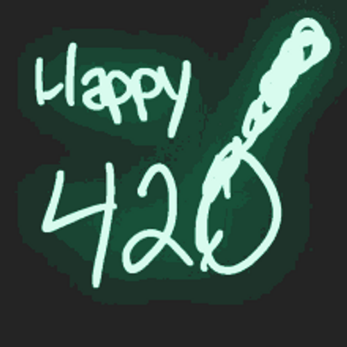 Animated Glowing Cannabis Culture Happy 420 Celebration GIF
