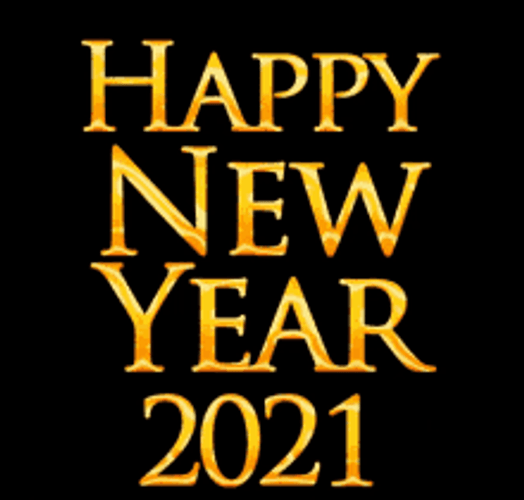Animated Golden Text Happy New Year 2021 GIF