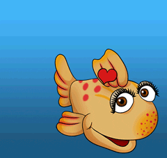 Animated Goldfish In Love GIF