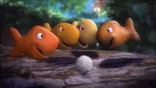 Animated Goldfish Laughing And Being Shocked GIF