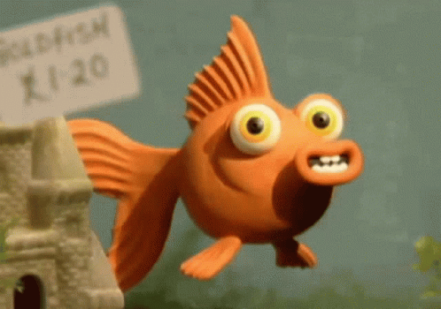 Animated Goldfish Winking GIF