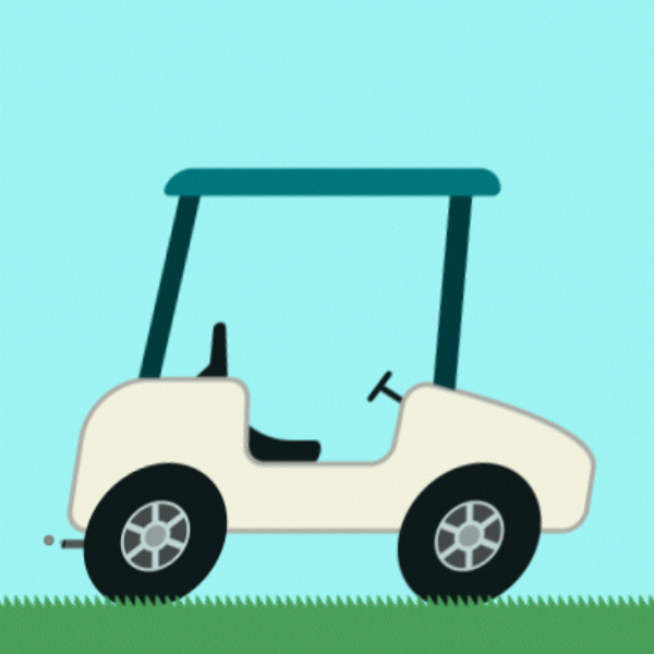 Animated Golf Cart Running GIF