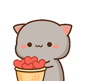 Animated Goma Cat Sending Hearts Sticker GIF