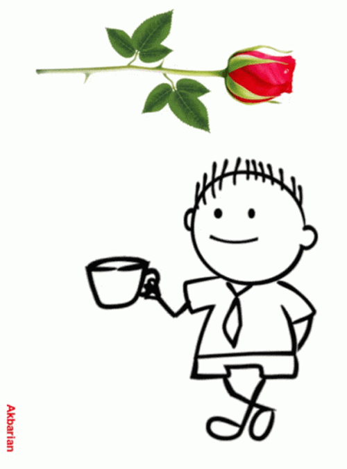 Animated Good Morning Boy With Coffee GIF
