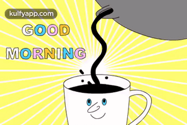 Animated Good Morning Pouring Coffee GIF