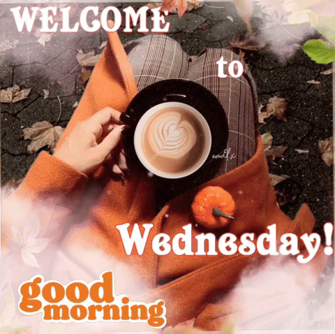 Animated Good Morning Wednesday Autumn Outfit GIF
