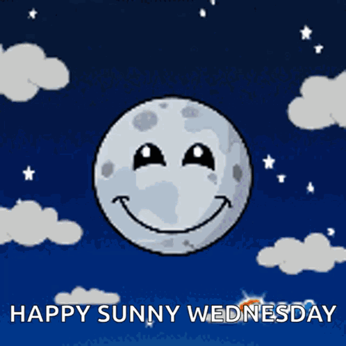 Animated Good Morning Wednesday Cool Winking Sun GIF