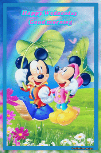 Animated Good Morning Wednesday Mickey And Minnie Mouse GIF