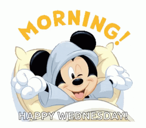 Animated Good Morning Wednesday Mickey Mouse In Bed GIF