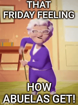 Animated Grandma Friday Feeling Dance GIF