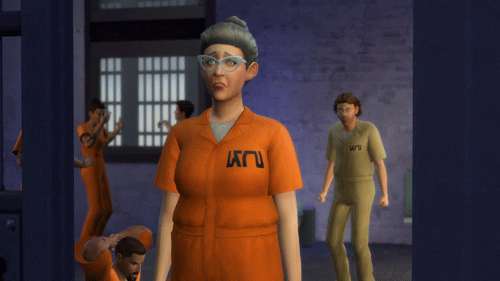 Animated Grandma Lock Up In Jail GIF