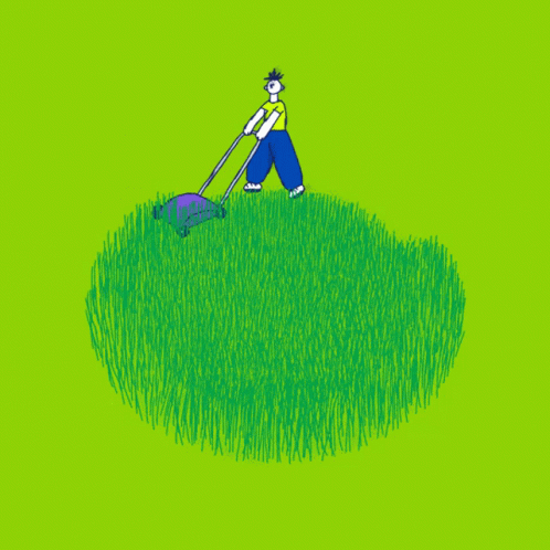 Animated Grass Mowing GIF
