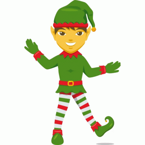Animated Green Christmas Elf GIF