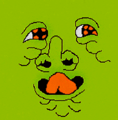 Animated Green Goblin Shark Doing Wacky Face GIF
