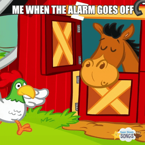 Animated Green Rooster Crowing And Horse GIF