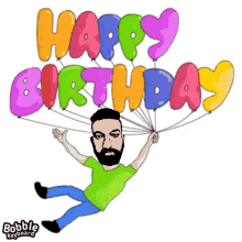 Animated Greeting Birthday Balloons GIF