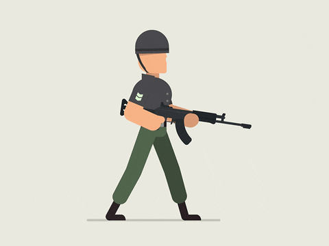 Animated Gunner Walking GIF