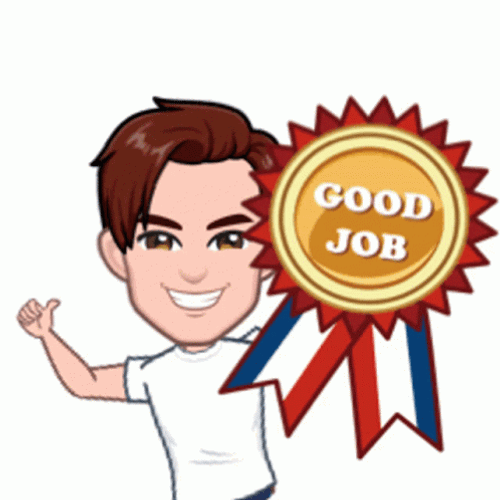 Animated Guy Good Job Medal GIF