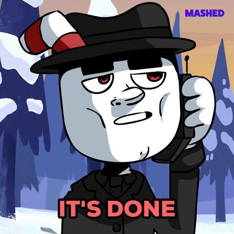 Animated Guy In A Phone Call All Done GIF