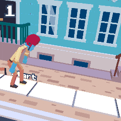 Animated Guy Walking Fast But Got Shot GIF