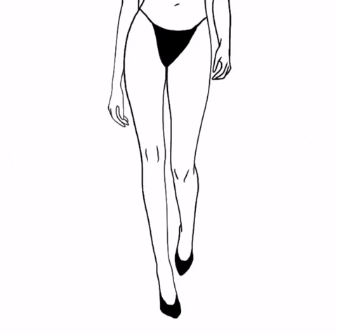 Animated Half Body Wearing Black Thong GIF
