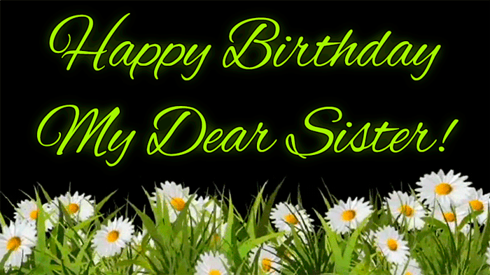 Animated Happy Birthday Dear Sister GIF
