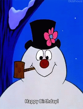 Animated Happy Birthday Frosty The Snowman GIF