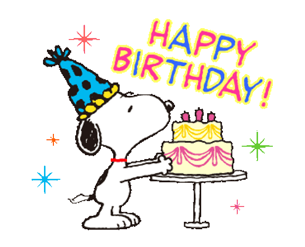 Animated Happy Birthday Snoopy GIF 