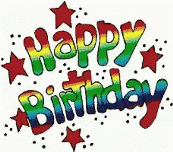 Animated Happy Birthday Text Celebration GIF