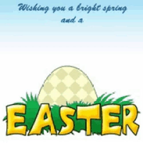 Animated Happy Easter Bunnies And Egg GIF