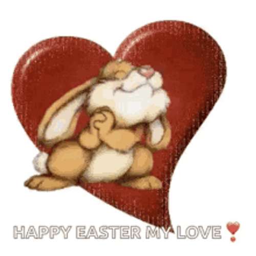 Animated Happy Easter Rabbit Stomping Foot GIF