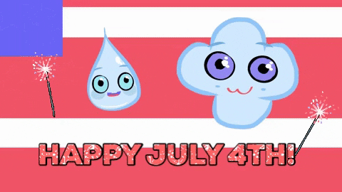 Animated Happy Fourth Of July Firework Stick GIF