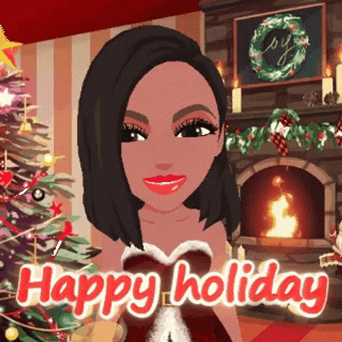 Animated Happy Holiday Girl GIF