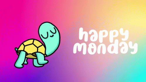 Animated Happy Monday Turtle Slowly Walking GIF