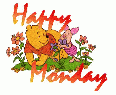 Animated Happy Monday Winnie The Pooh Garden GIF