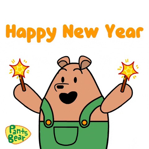Animated Happy New Year Greeting Of A Bear GIF