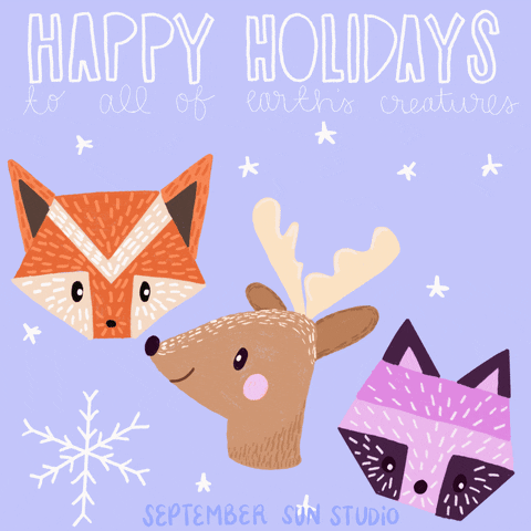 Animated Happy New Year In A Snow Theme GIF