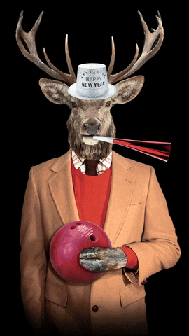 Animated Happy New Year Of A Man In A Weird Mask GIF