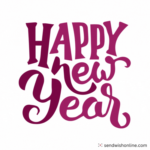 Animated Happy New Year Text In A Changing Colors GIF