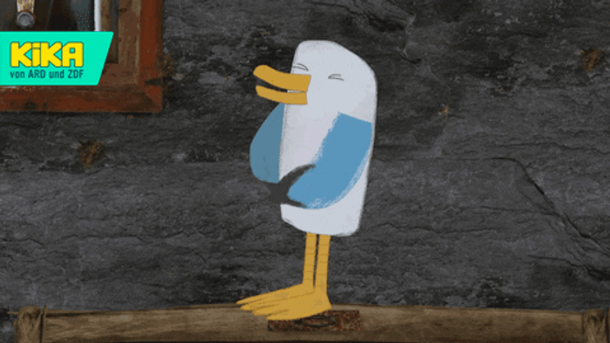 Animated Happy Seagull Laughing Art GIF