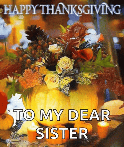 Animated Happy Thanksgiving Dear Sister GIF
