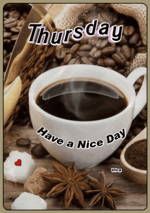 Animated Happy Thursday Have A Nice Day Coffee Cup GIF | GIFDB.com
