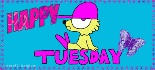 Animated Happy Tuesday Cartoon Dog GIF