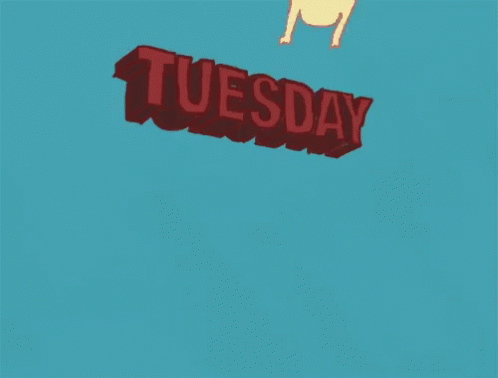 Animated Happy Tuesday Falling GIF