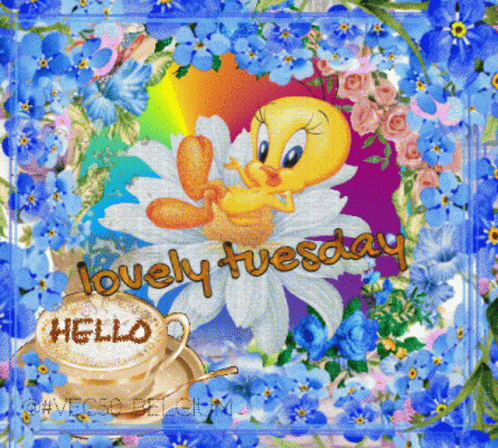 Animated Happy Tuesday Hello Tweety Bird GIF