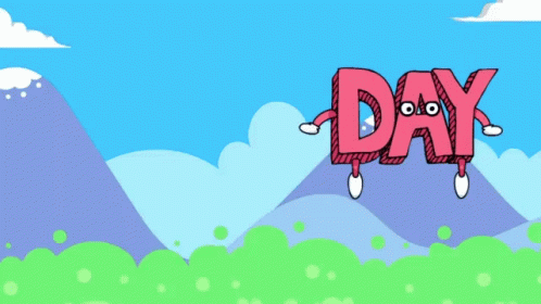 Animated Happy Tuesday Mountain GIF
